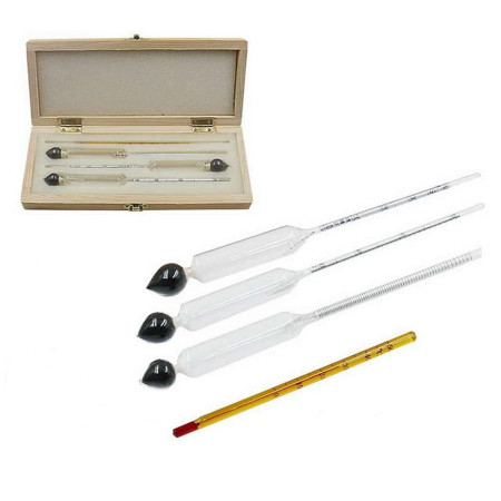 Set of alcohol meters in a wooden box в Новокузнецке